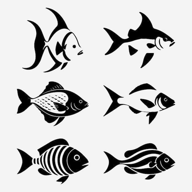 Vector fish animal icon logo