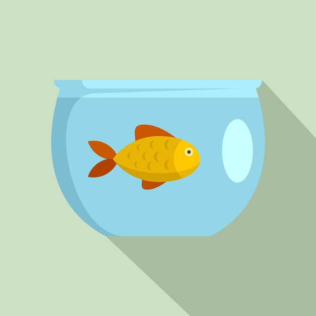 Fish in aquarium icon Flat illustration of fish in aquarium vector icon for web design