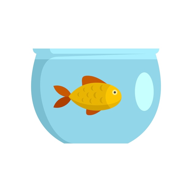 Fish in aquarium icon Flat illustration of fish in aquarium vector icon for web isolated on white