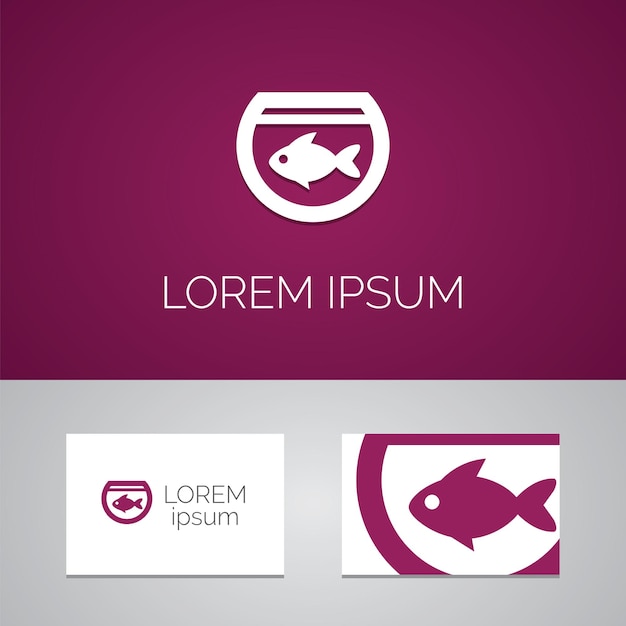 Fish aquarium logo template icon