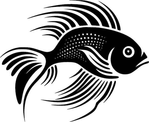 Vector fish black and white isolated icon vector illustration