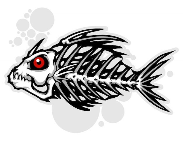 fish bone cartoon vector