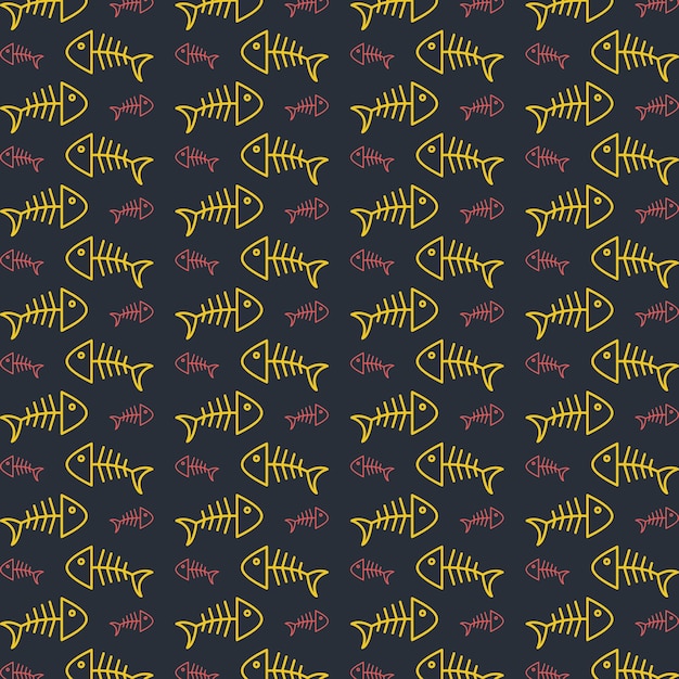 Fish bone seamless pattern vector illustration background