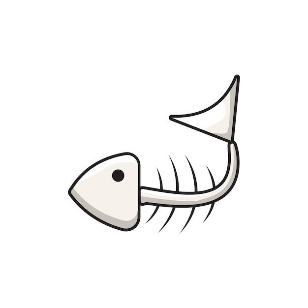 白い背景に魚の骨