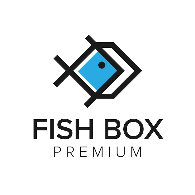 Fish box logo icon vector template