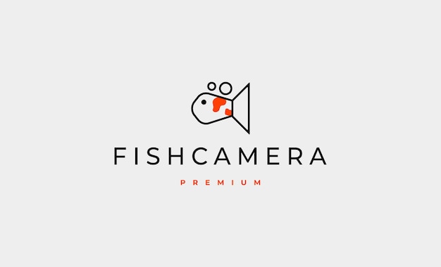 Fish Camera Logo Design Vector Illustration