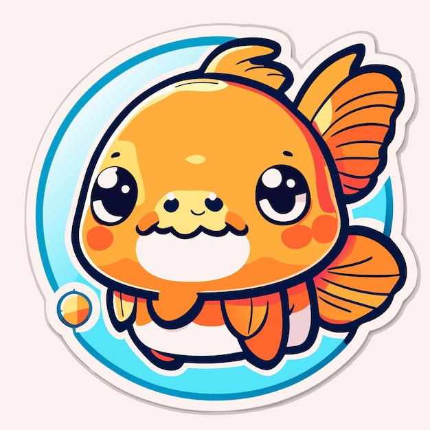 Fish cartoon character sticker