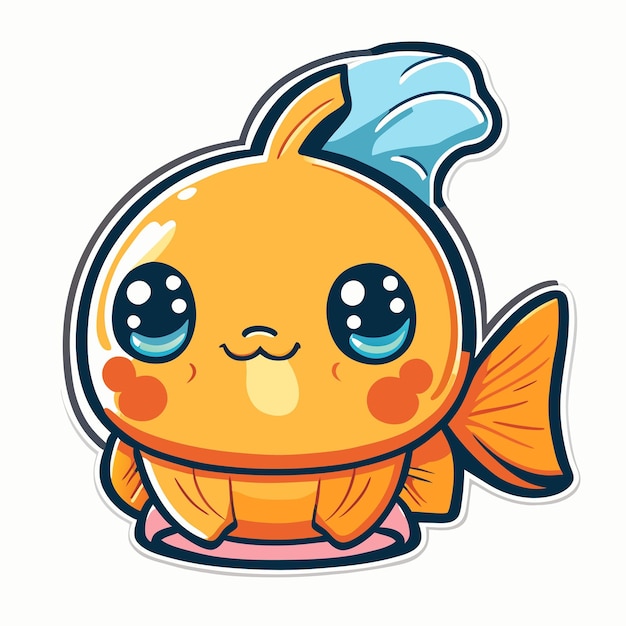 Fish cartoon character sticker