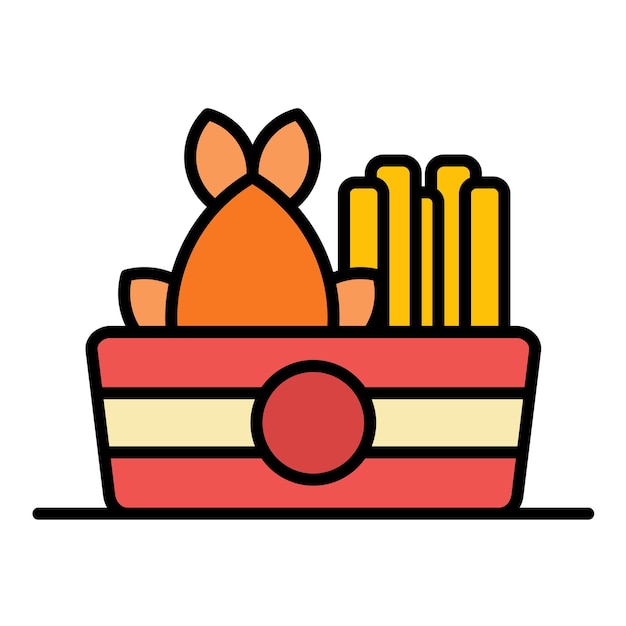 Fish and Chips Flat Illustration