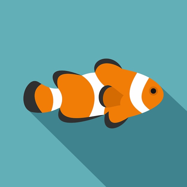 Vector fish clown icon flat illustration of fish clown vector icon for web