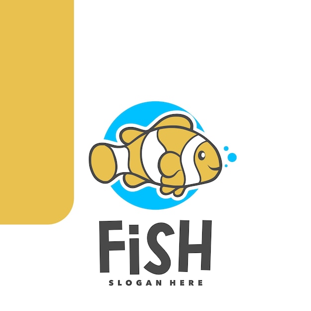 Fish clown logo mascot illustration