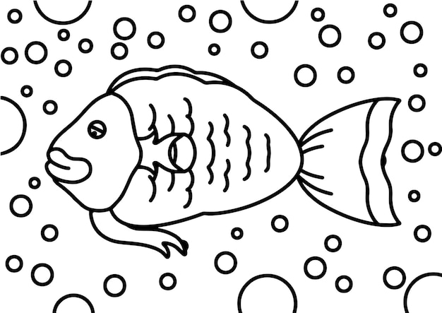 Fish Coloring book for educational kids