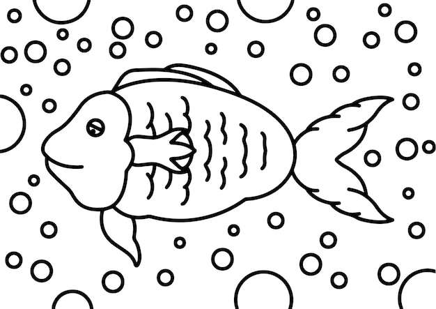 Fish Coloring book for educational kids