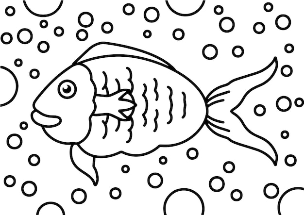 教育的な子供のための魚の塗り絵