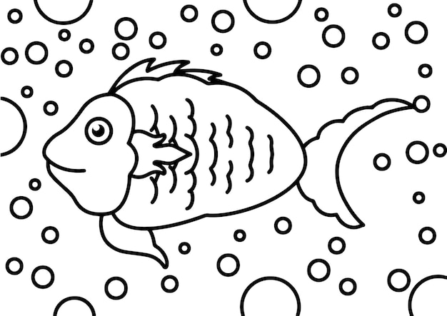 教育的な子供のための魚の塗り絵