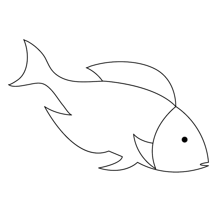 Vector fish continuous single line art drawing sea animal hand draw outline vector illustration