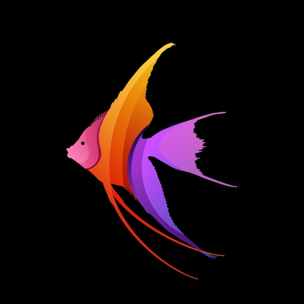 Pesce design logo colorato stile sfumato