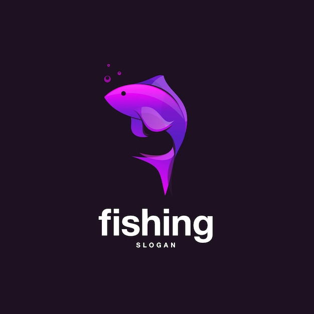 Fish design with purple gradient color