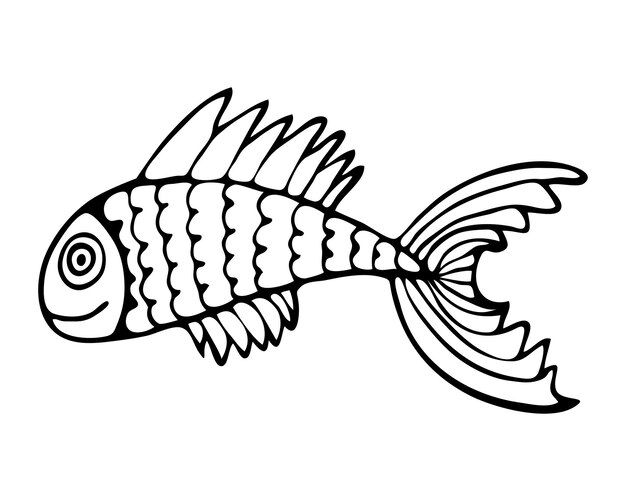 Fish doodle Hand drawn graphics illustration