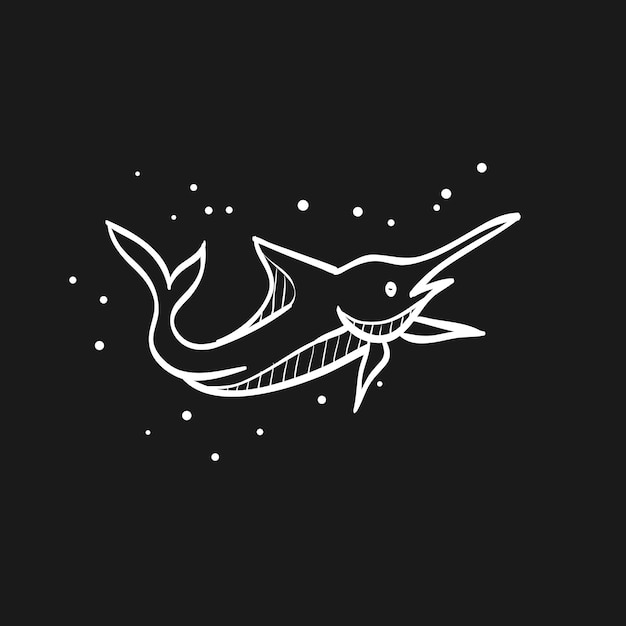 Vector fish doodle sketch illustration