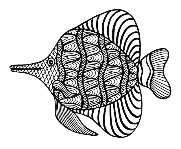 Vector fish doodle