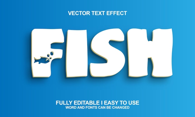 Векторные текстовые эффекты шрифта Fish