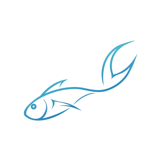 Vettore concetto di illustrazione vettoriale del logo dei pesci e delle pinne