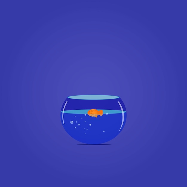 Vector a fish in a fishbowl vector art concept