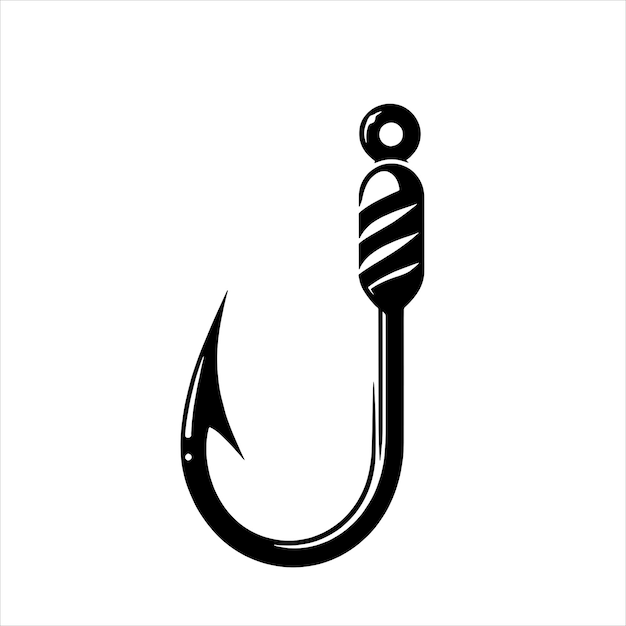 Vector fish and fishing hook svg