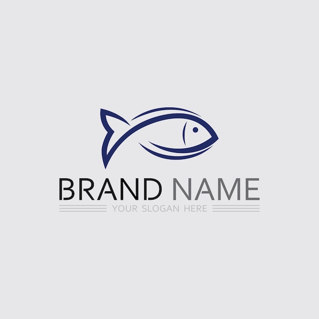 Fish and Fishing logo aquatic design animal vector illustration