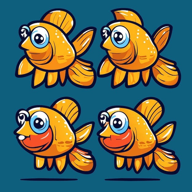 Vector fish game design elements