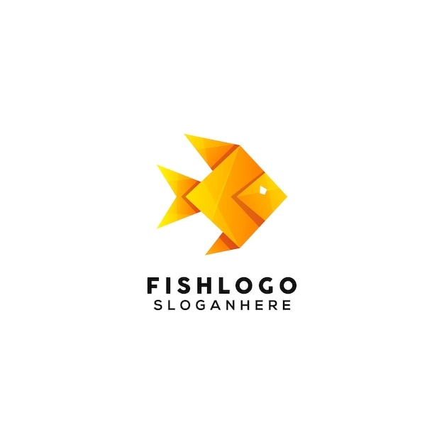 Шаблон дизайна геометрического красочного логотипа рыбы