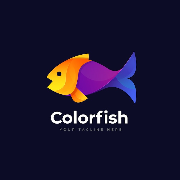 Fish Gradient Logo Illustration met kleurrijke stijl