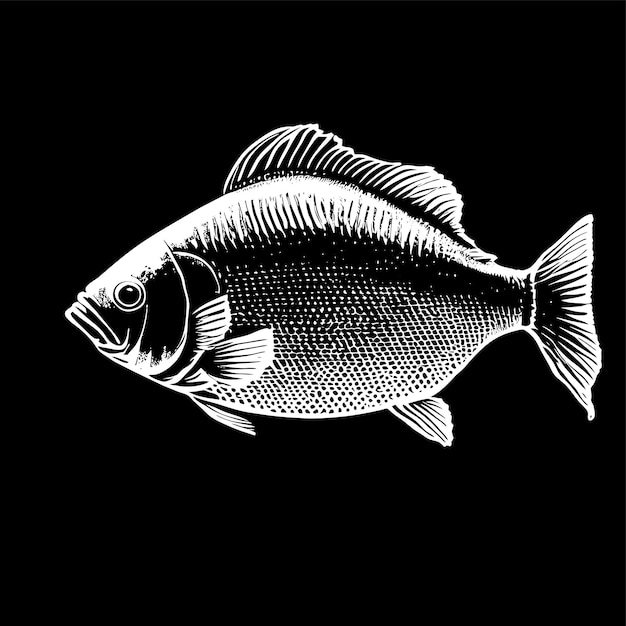 Рыба нарисованная вручную концепция иконки наклейки мультфильма изолированная иллюстрация
