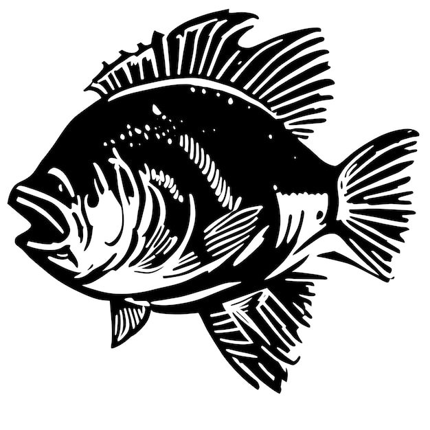 Fish hand drawn cartoon sticker icon concept isolated illustration