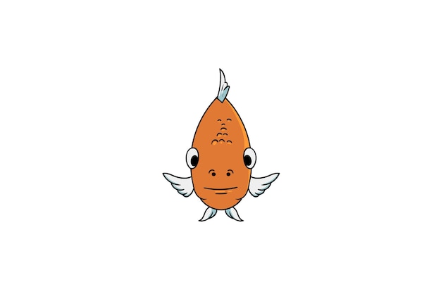 魚の頭のマスコット動物イラスト作品