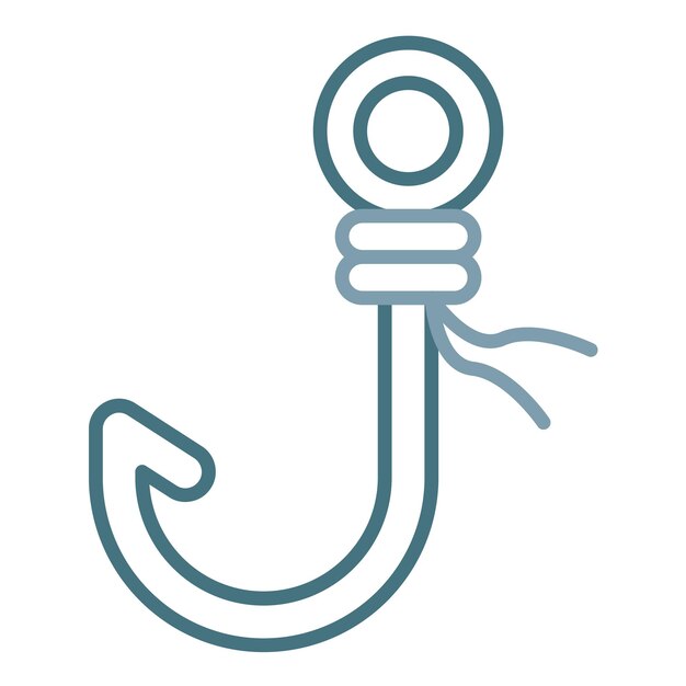 Fish Hook Flat Illustration