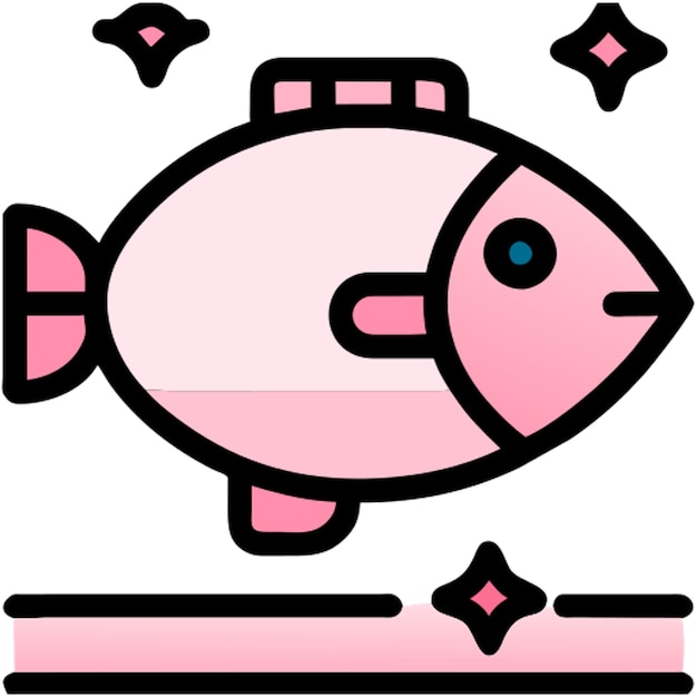 a fish icon colored outline