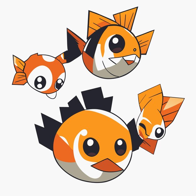 Vector fish icon compilation