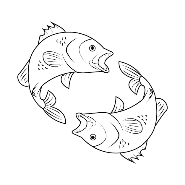 Fish icon logo vector design template