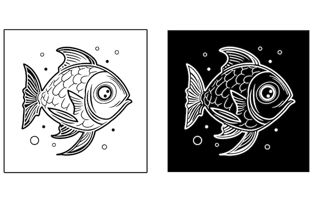 Fish Icon Outline Fish Icon Vector Fish Icon illustration Fish Icon Bundle