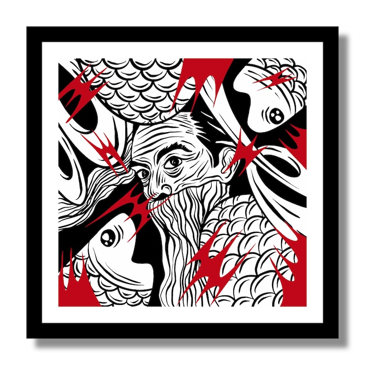 Vector fish illustration art for tshirt and print wall decorative