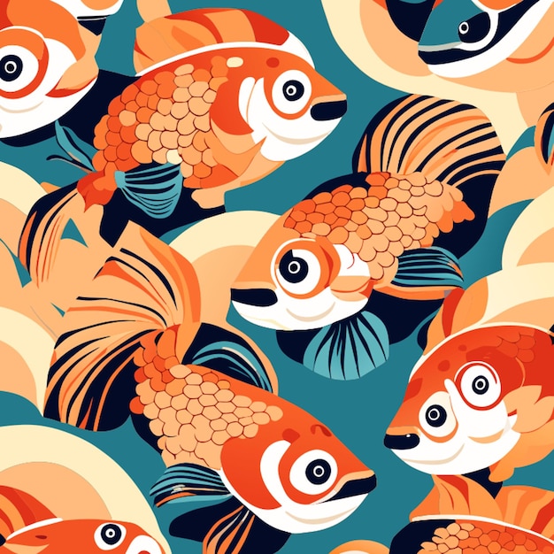 fish inlay naadloos patroon vector illustratie