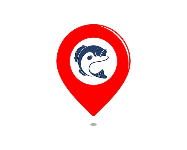 Fish inside the point location logo