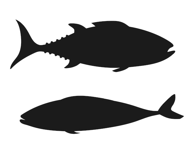 Vector fish isolated vector silhouettes.