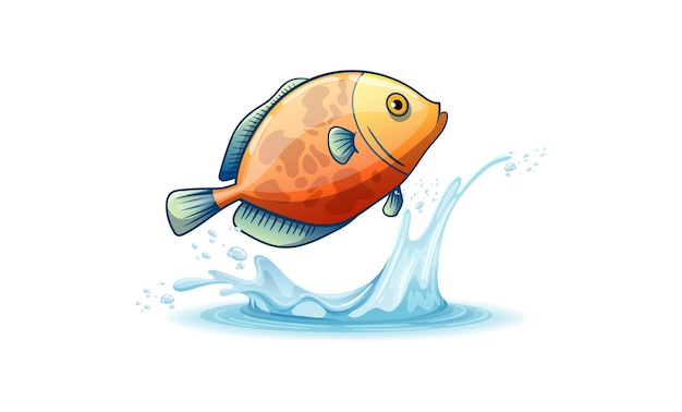 Vector fish jumping out of the water