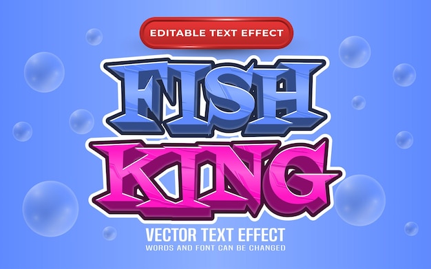 Fish king editable text effect