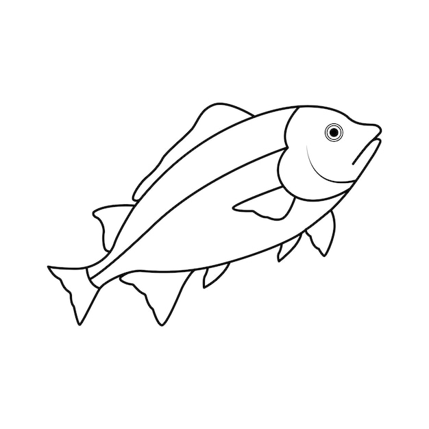 fish line art Continuous one line drawing Vector illustration