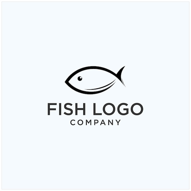 魚のラインアートのロゴデザイン