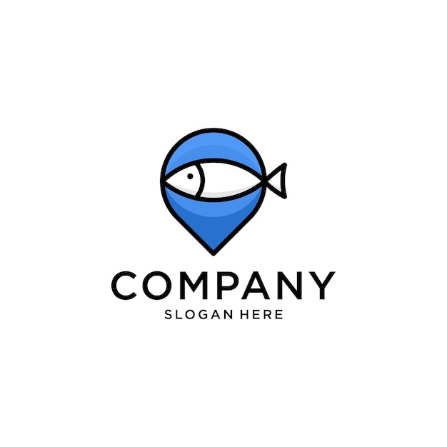 Fish location logo design inspiration